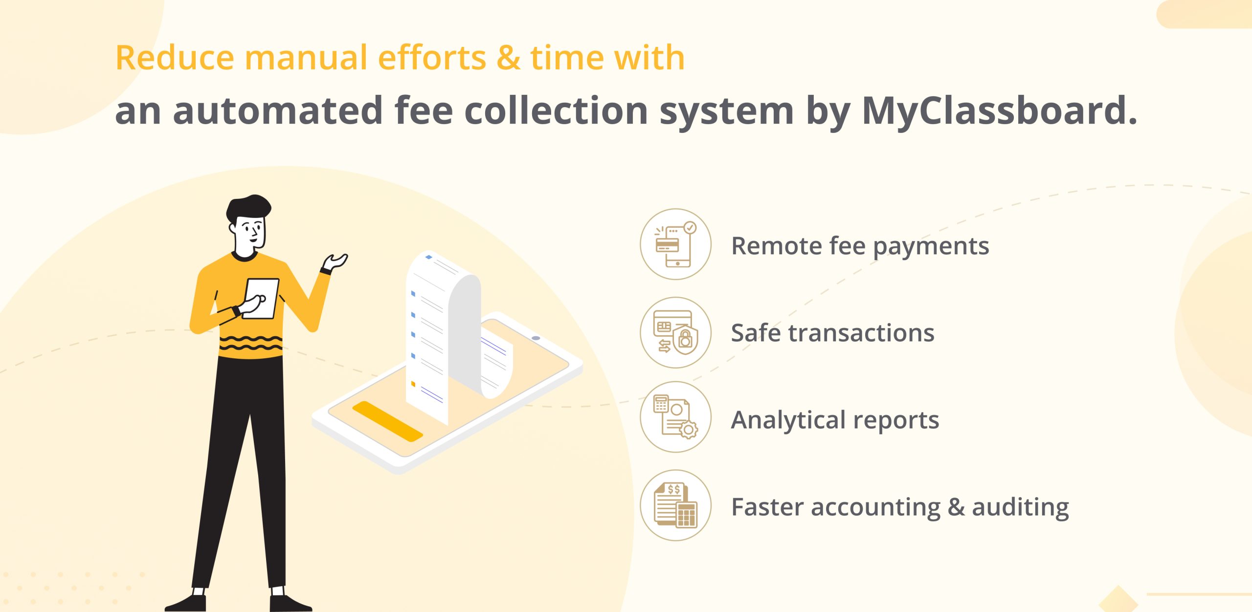 What are the advantages of using an automated fee collection system at school?